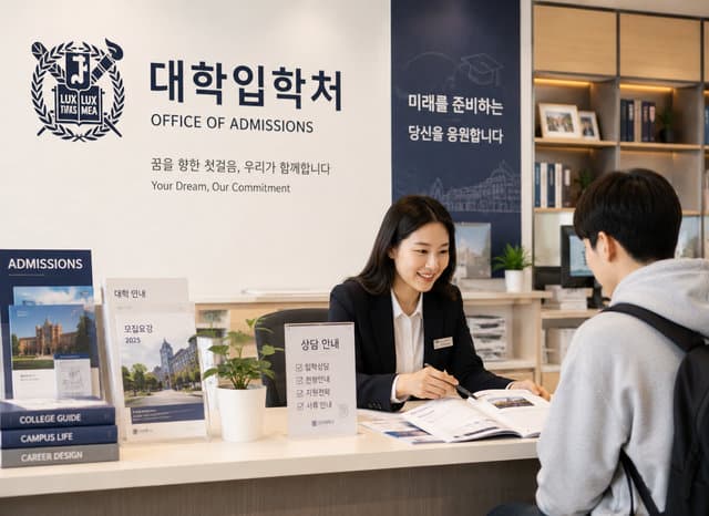 ○○대학입학처 수신화면 예시